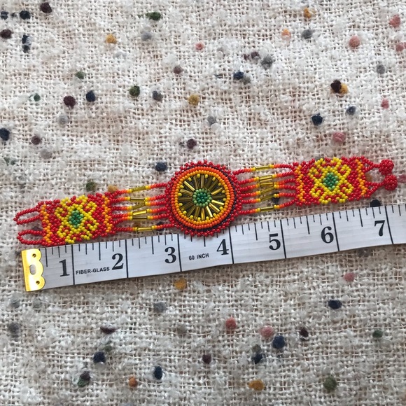 Handmade Woven Beaded Bracelet - Picture 5 of 12